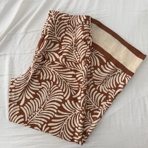 H&M Brown and Cream Patterned Wide Leg Pants, Sz 6